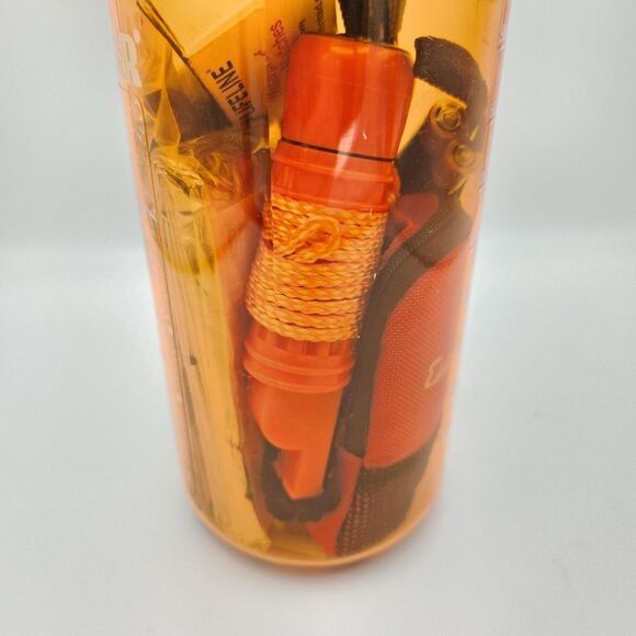 Eddie Bauer Essential Survival Kit within a 32 oz Water Bottle Orange Unopened - Picture 3 of 6